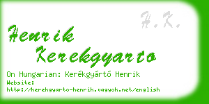 henrik kerekgyarto business card