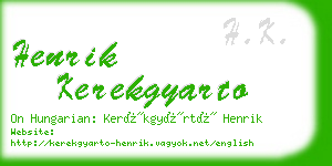 henrik kerekgyarto business card